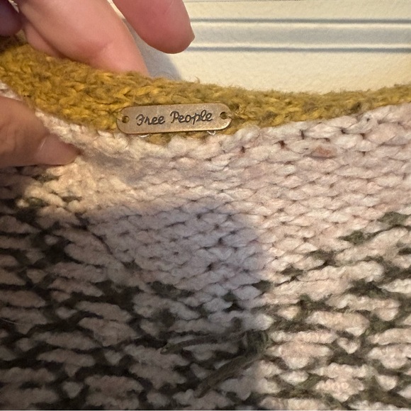 Free People Multicolor Hooded Knit Cardigan - Cream, Mustard, Blue, Red, Olive - Picture 12 of 14